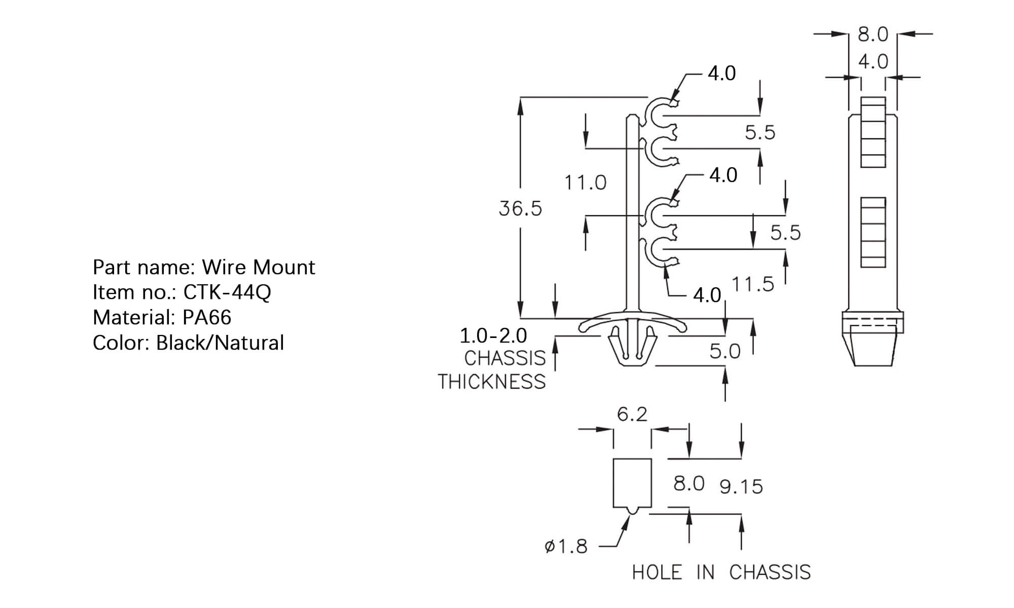 Plastic Wire Mount CTK-44Q